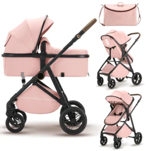Baby Stroller Pushchair High Landscape Reversible Foldable Portable Stroller Newborn Pram Reclining Baby Carriage